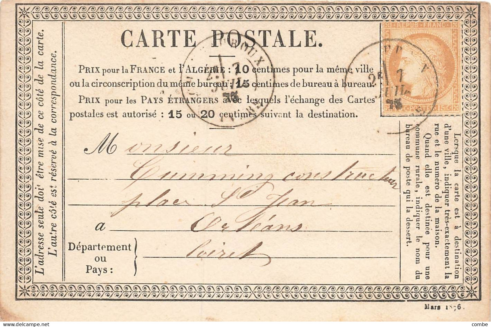 CARTE PRECURSEUR N° 22. CHATEAUROUX. INDRE. T18. - Voorloper Kaarten