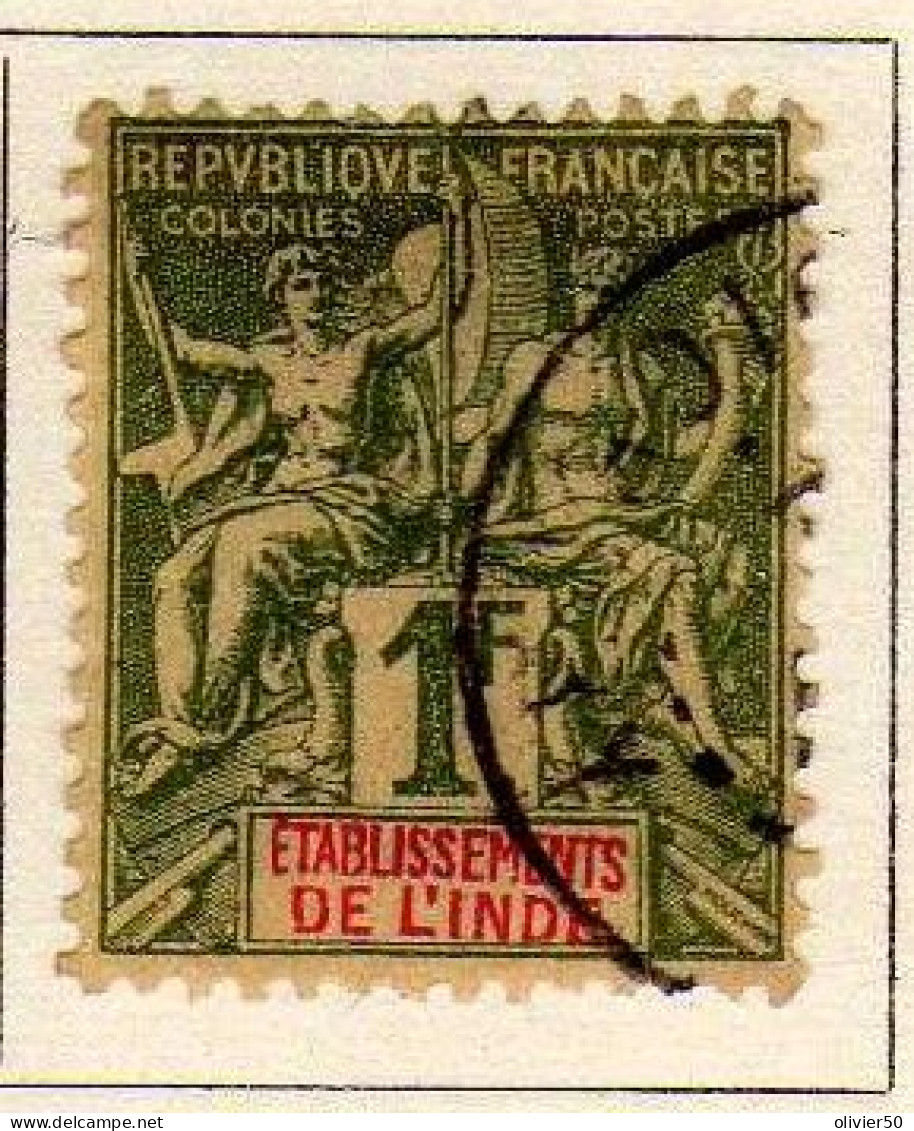 Inde -1892 -  1 F. , Type Groupe -  Oblitere - - Used Stamps