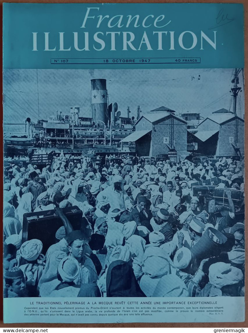 France Illustration N°107 18/10/1947 La Mecque/Thor Heyerdahl Kon-Tiki/Elections Municipales/Salon D'automne/Fezzan/Mode - Algemene Informatie