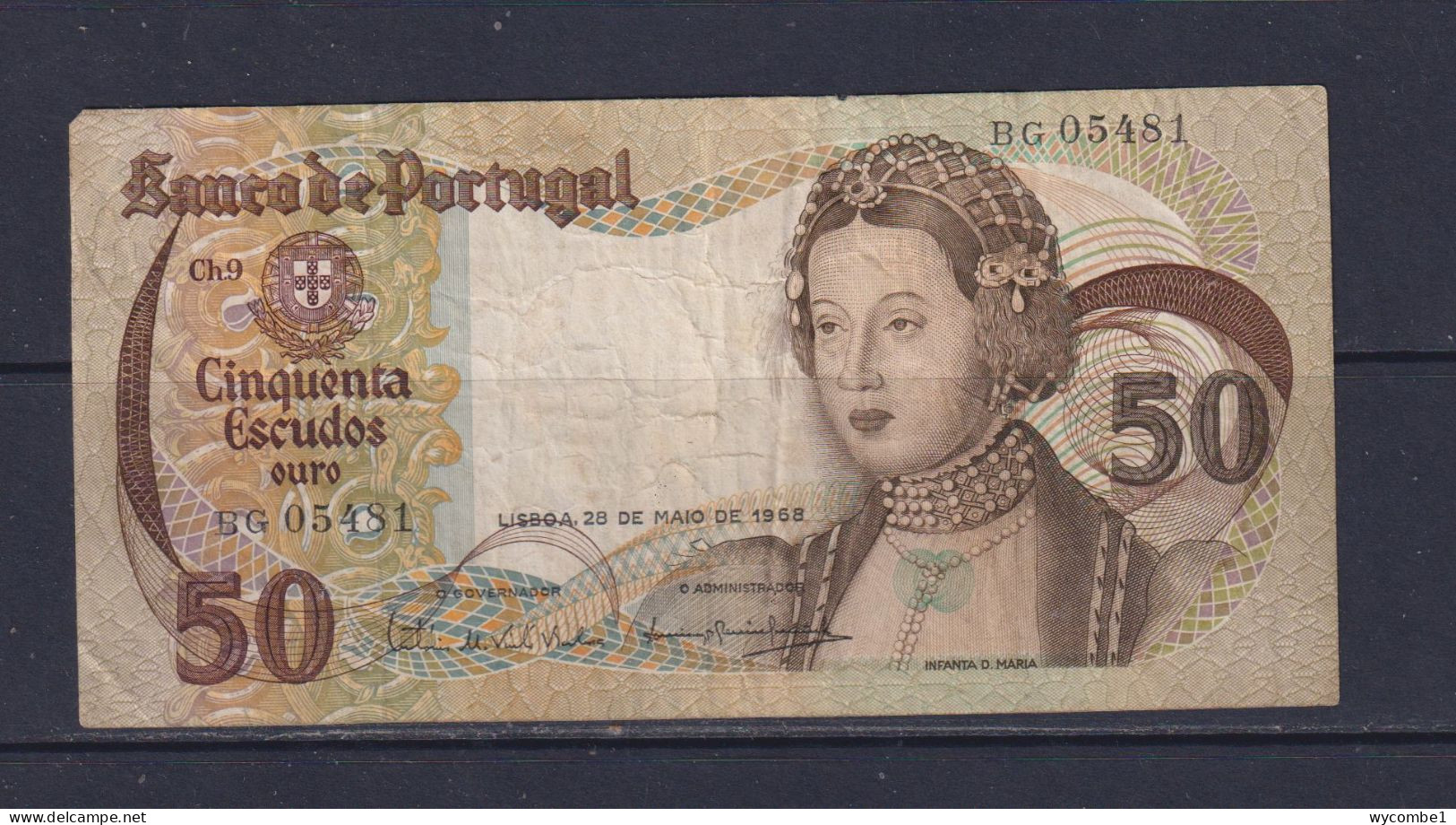 PORTUGAL  - 1968 50 Escudos Circulated Banknote - Portogallo