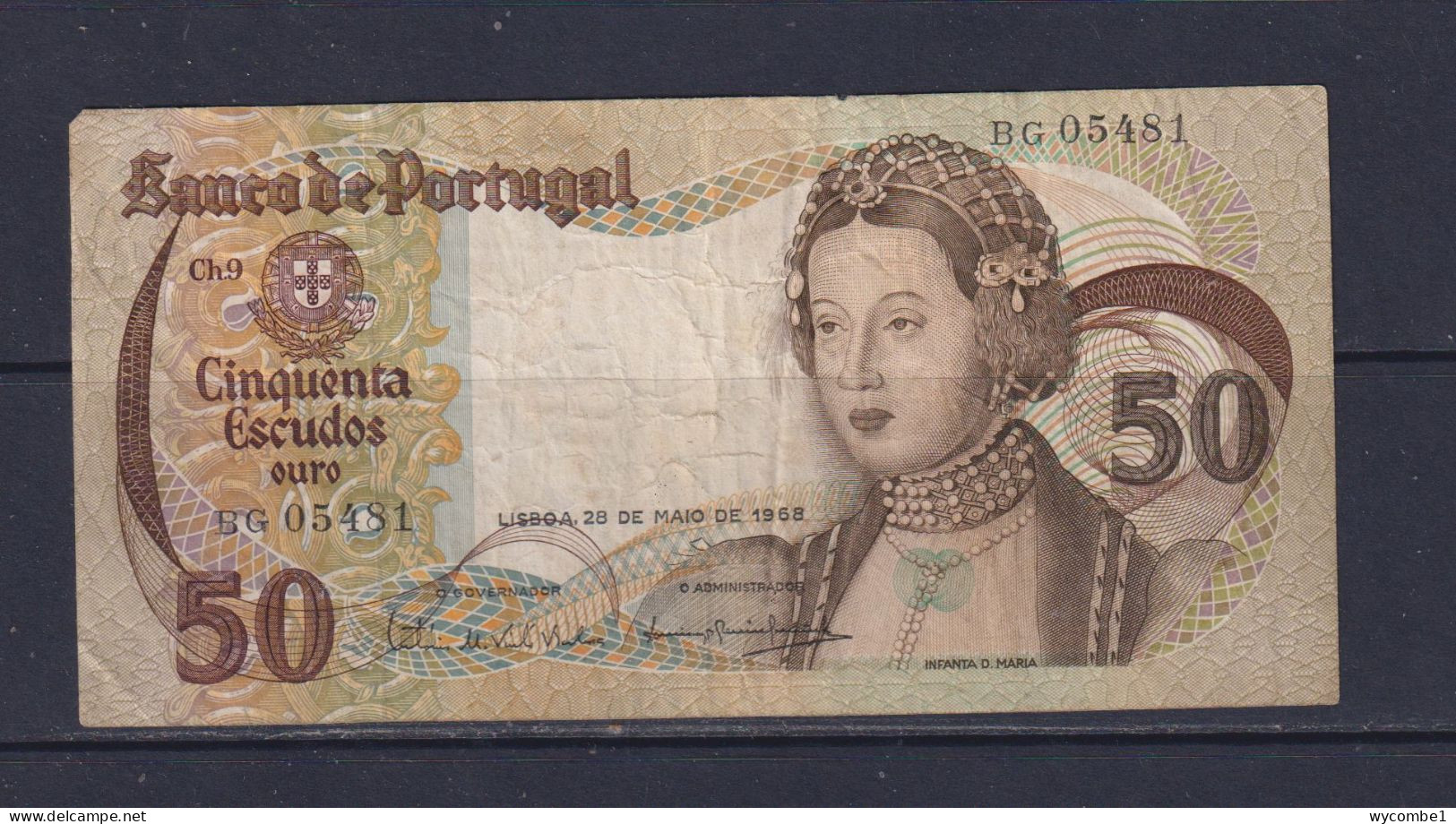 PORTUGAL  - 1968 50 Escudos Circulated Banknote - Portugal
