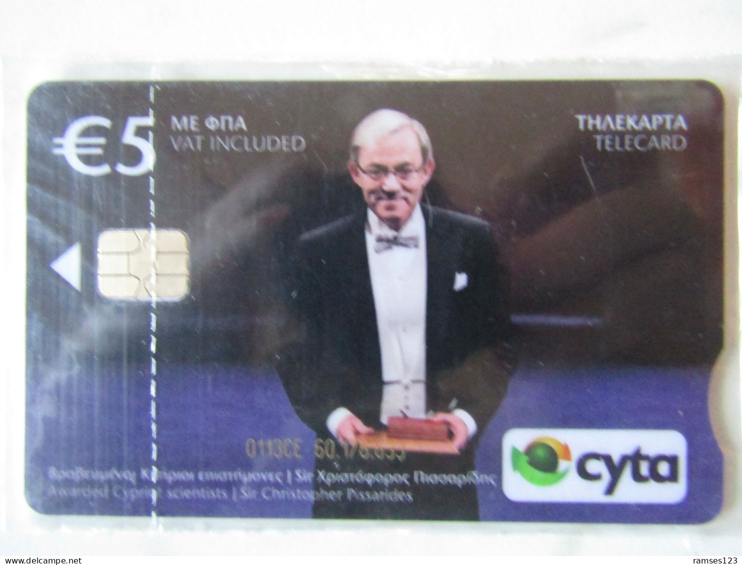 CYPRUS  Sir Christopher Pissarides Nobel Prize Winner (notched)  MINT IN SEALED  ONLY 500  COPIES - Chypre