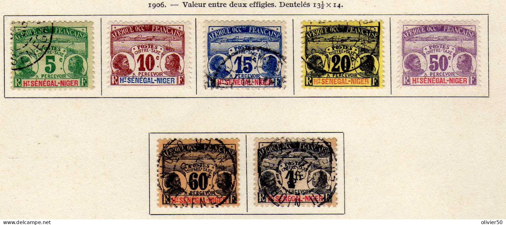 Haut-Senegal Et Niger - 1906 - Serie Timbres-Taxe -  Obliteres - 2  Ex. Neuf*- - Unused Stamps