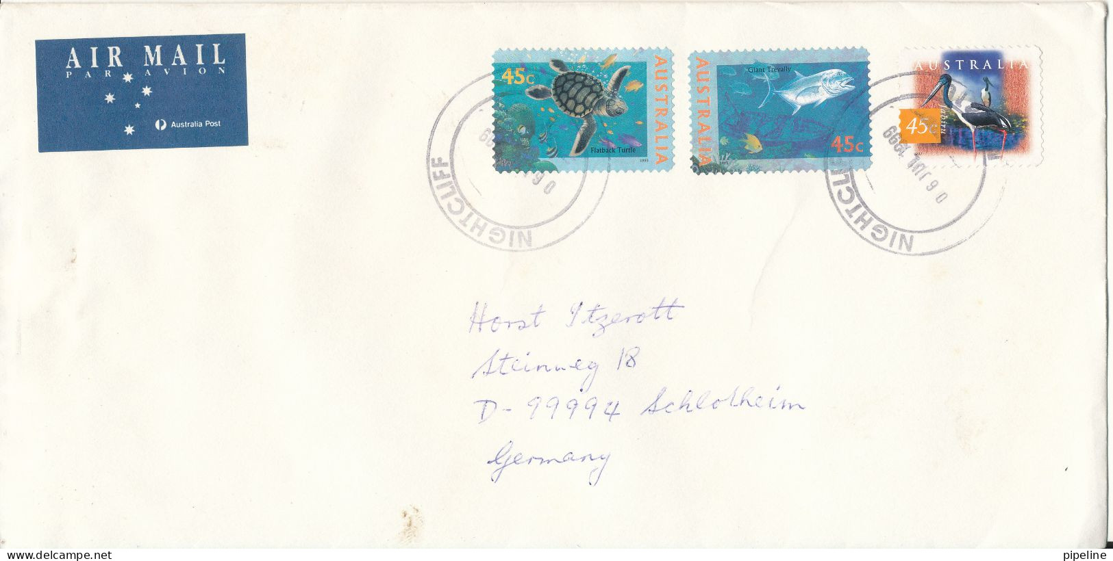 Australia Cover Sent Air Mail To Germany Nightcliff 6-7-1999 Topic Stamps - Storia Postale