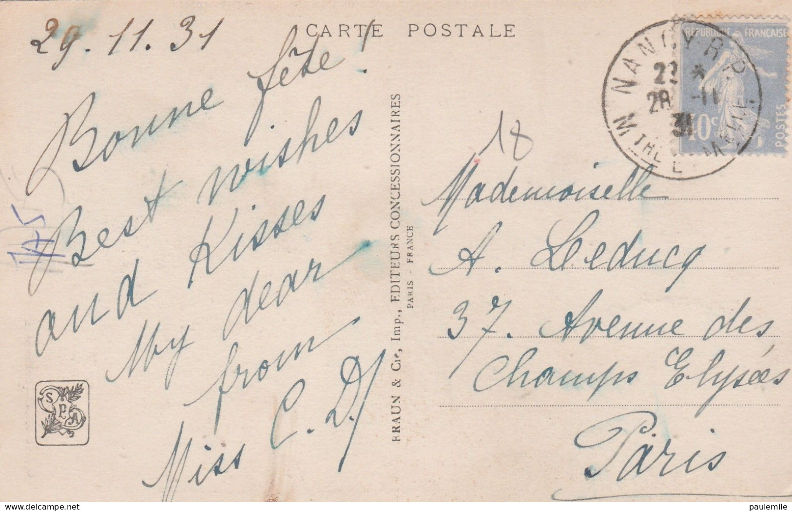 CPA   MAROC     EXPOSITION COLONIALE INTERNATIONALE PARIS 1931      MA50   TIMBRE SEMEUSE BLEUE CIEL 1931 - Adelsheim