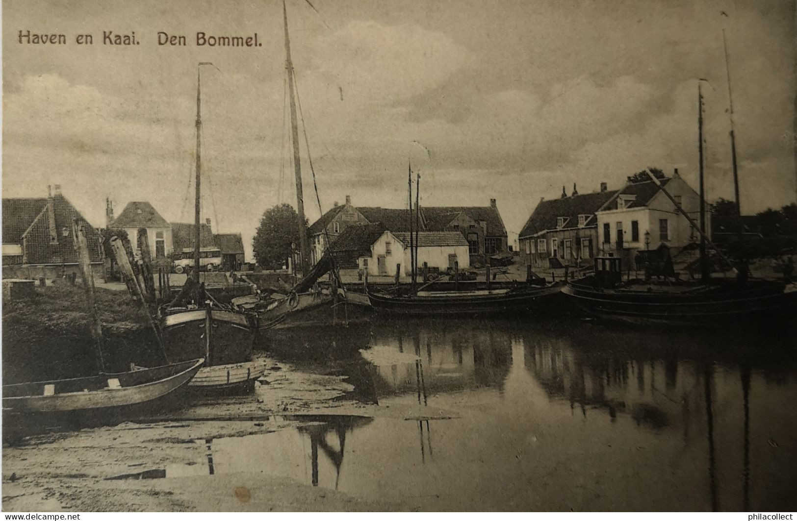 Den Bommel (ZH) Haven En Kaai 1929 Topkaart - Altri & Non Classificati