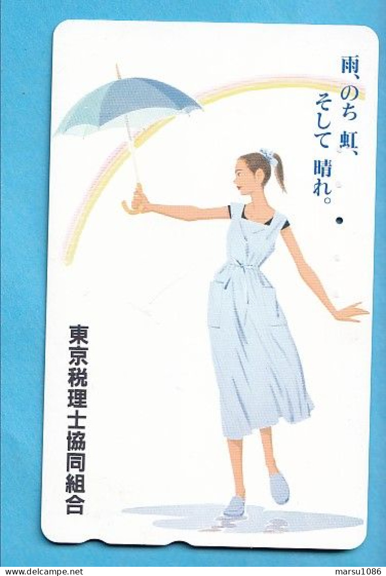 Japan Telefonkarte Japon Télécarte Phonecard - Musik Music Musique Girl Frau Women Femme Regenschirm - Personen