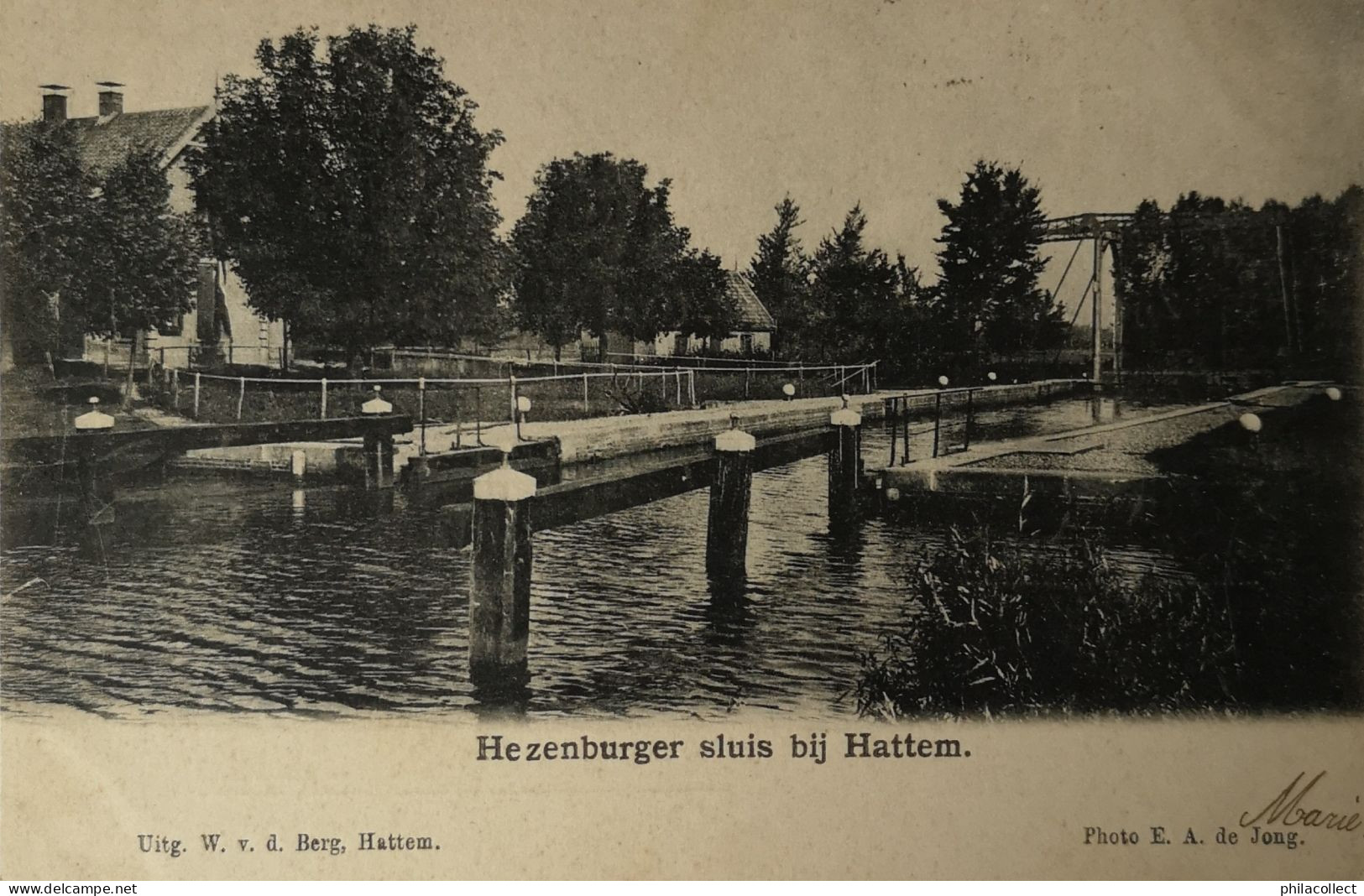 Hattem (Gld.) Hezenburger Sluis Bij 1905 Topkaart - Hattem