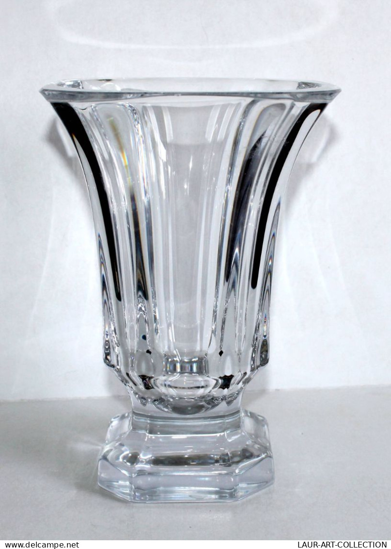 MAGNIFIQUE VASE SUR PIEDOUCHE EN CRISTAL GRAND ET LOURD 4kg! ART DECO H:25cm / ART DECORATIF (0507.58) - Vazen