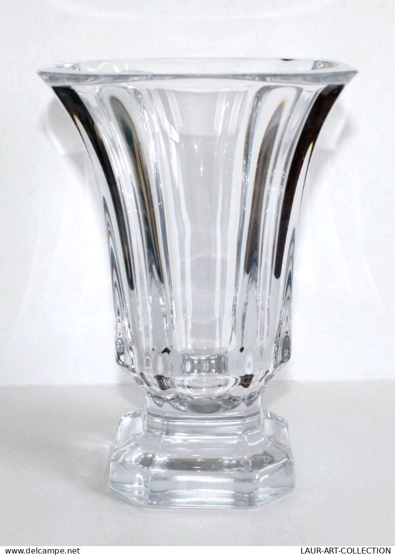 MAGNIFIQUE VASE SUR PIEDOUCHE EN CRISTAL GRAND ET LOURD 4kg! ART DECO H:25cm / ART DECORATIF (0507.58) - Vases