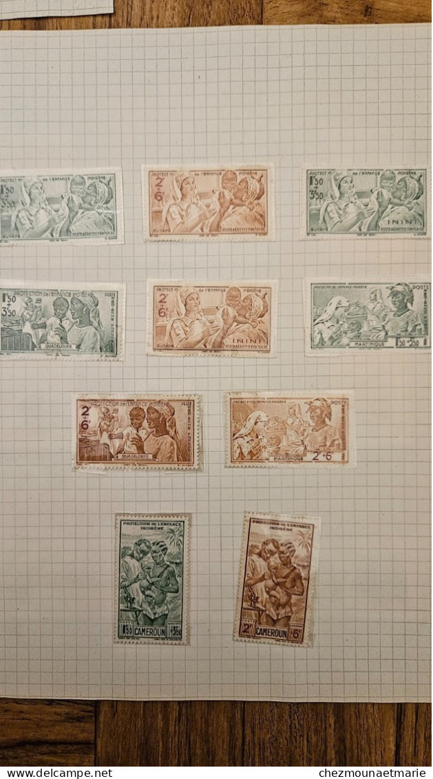 1942 NEUFS 83 TIMBRES POSTE AERIENNE QUINZAINE IMPERIALE PROTECTION DE L ENFANCE INDIGENE