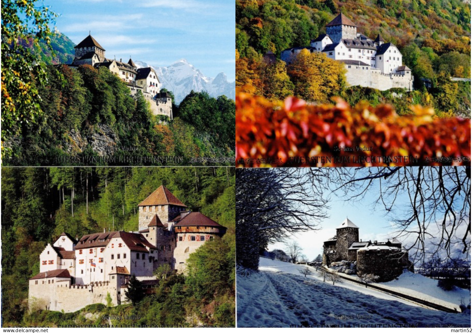 Liechtenstein 2009/10: PK-Set "Schloss Vaduz In 4 Jahreszeiten Château  Vaduz Dans Les 4 Saisons" Ungelaufen Non Circulé - Enteros Postales