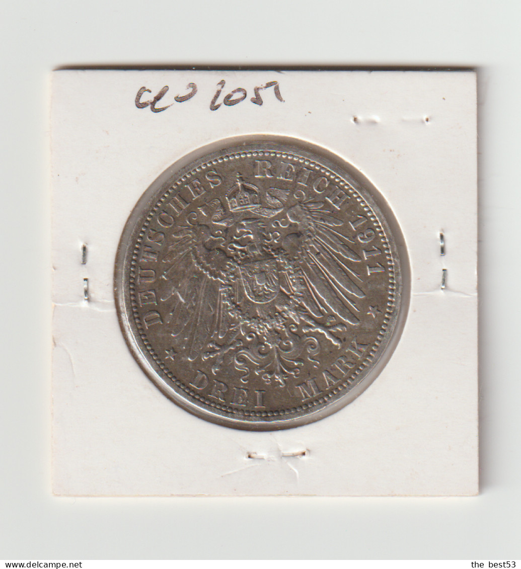 Allemagne  Prusse  -  3 Mark  Arg.  -  1911  -  TTB - 2, 3 & 5 Mark Zilver