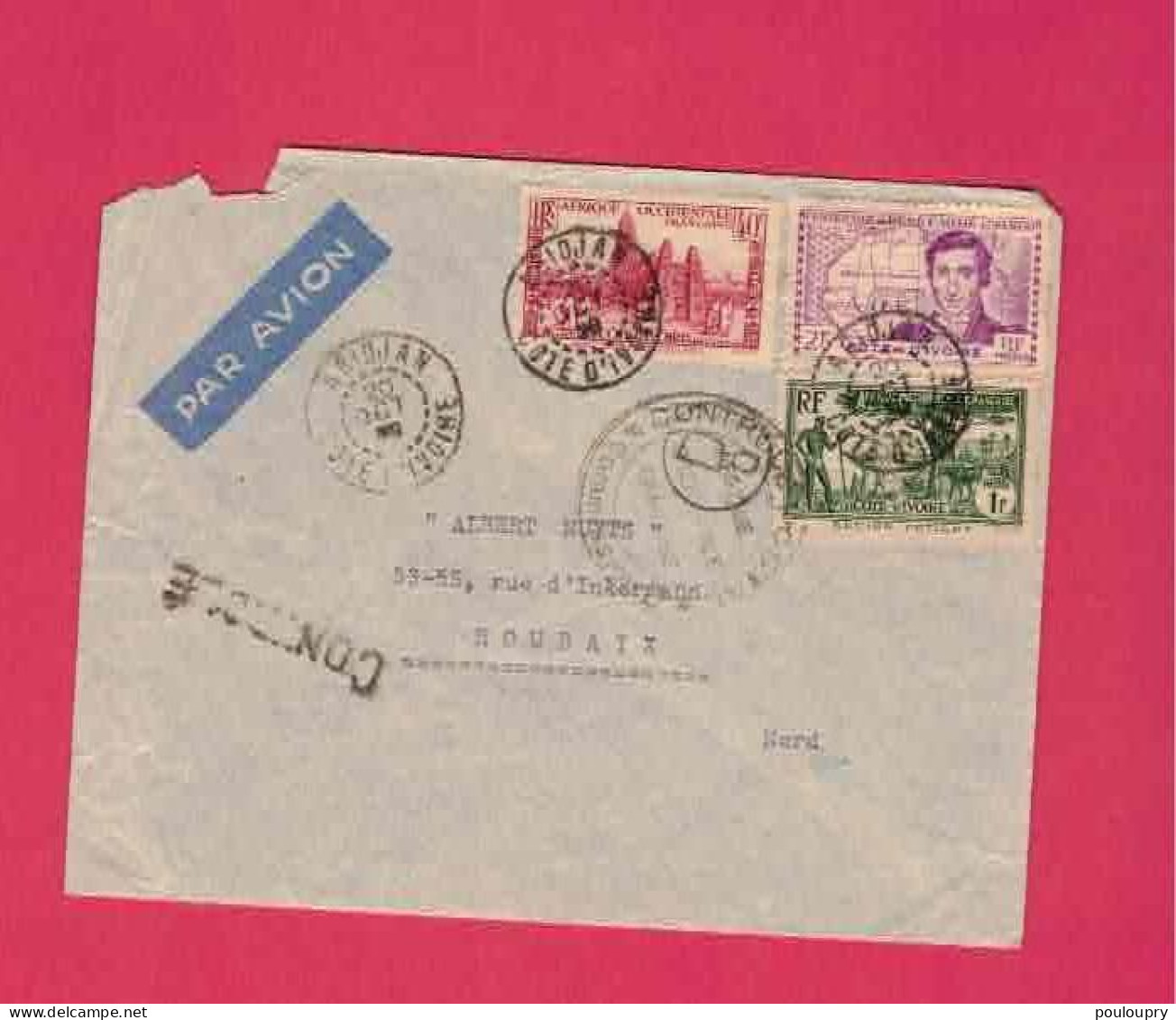 Lettre De 1939 Pour La France - YT N° 118, 124 Et 142 - René Caillé - Covers & Documents