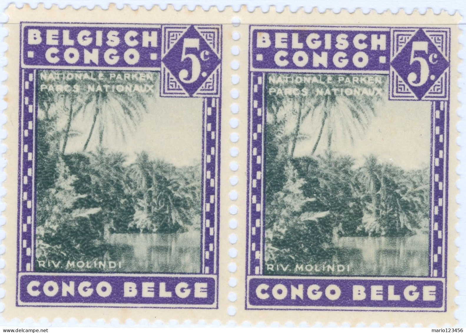 CONGO BELGA, BELGIAN CONGO, PARCHI NAZIONALI, 1938, FRANCOBOLLI NUOVI (MNH**) Scott:BE-CD 166, Yt:BE-CD 197 - Ungebraucht