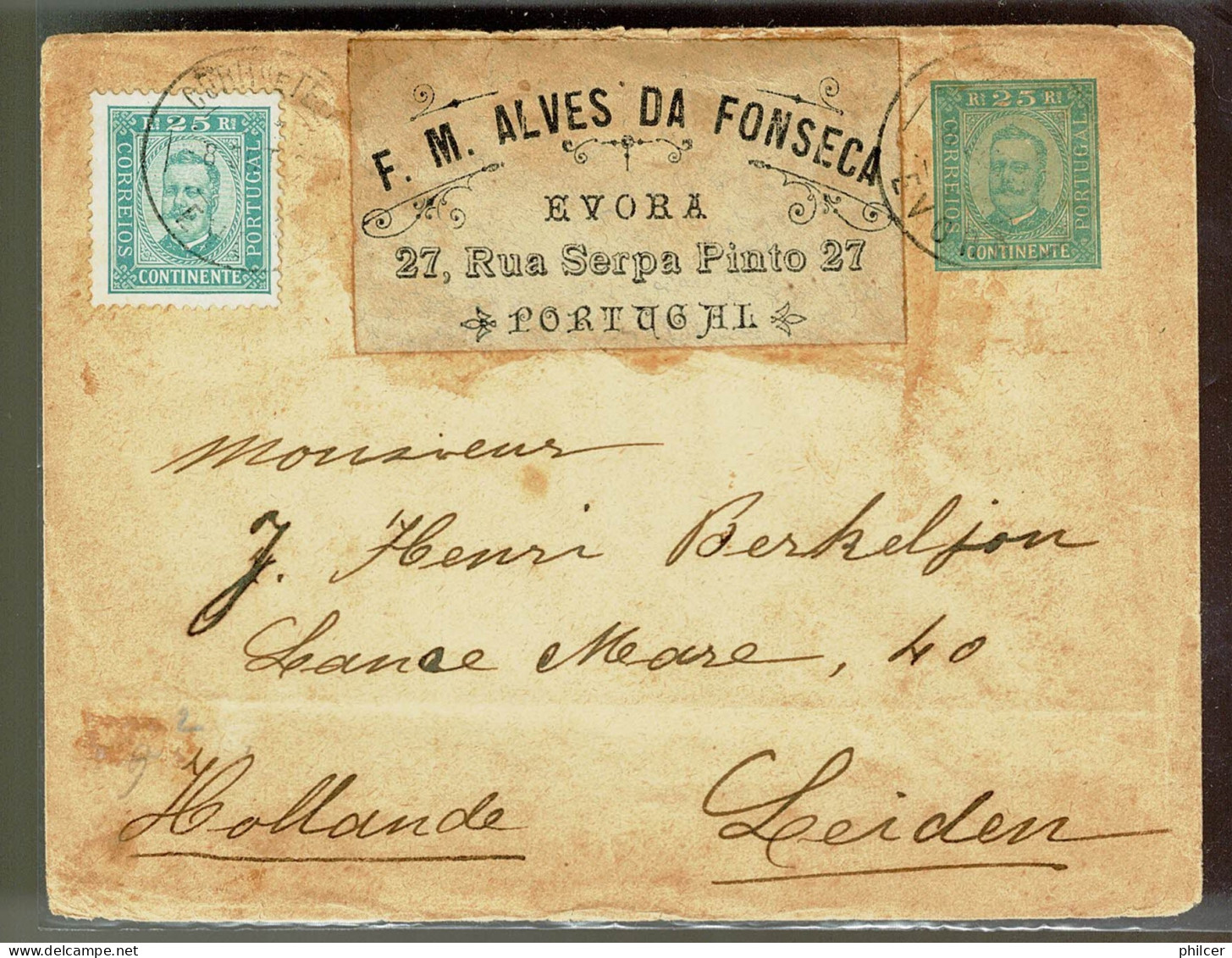 Portugal, 1896, # OM 3, For Leiden - Lettres & Documents