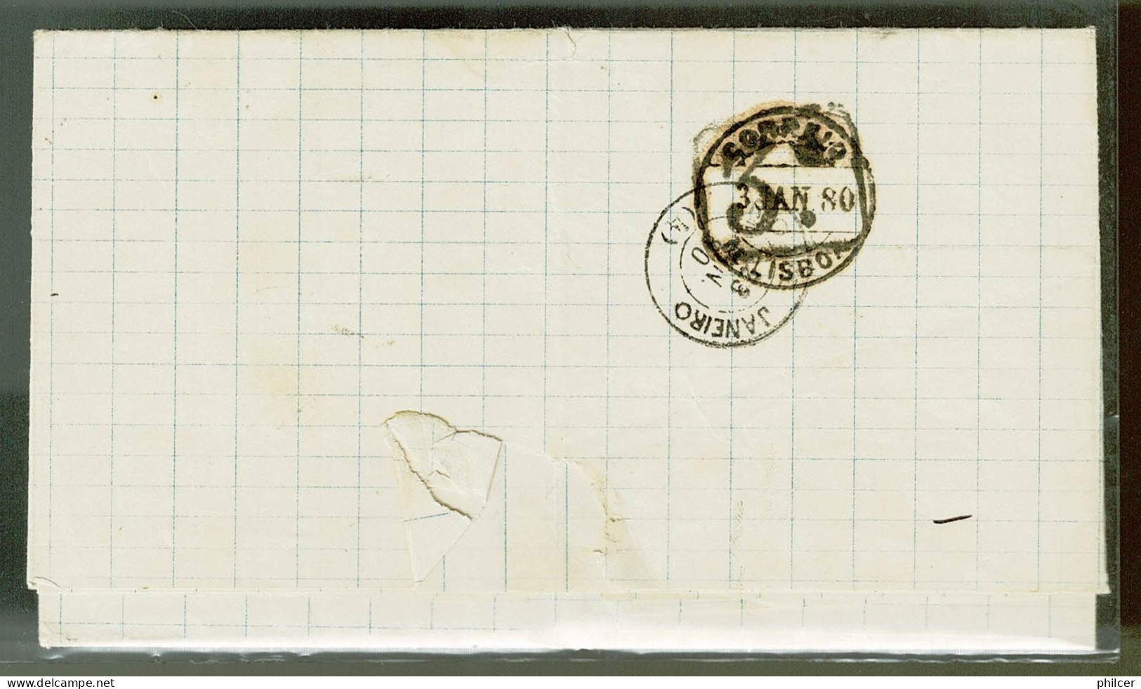 Portugal, 1879, # 43b Dent. 13 1/2, For Rio De Janeiro - Storia Postale