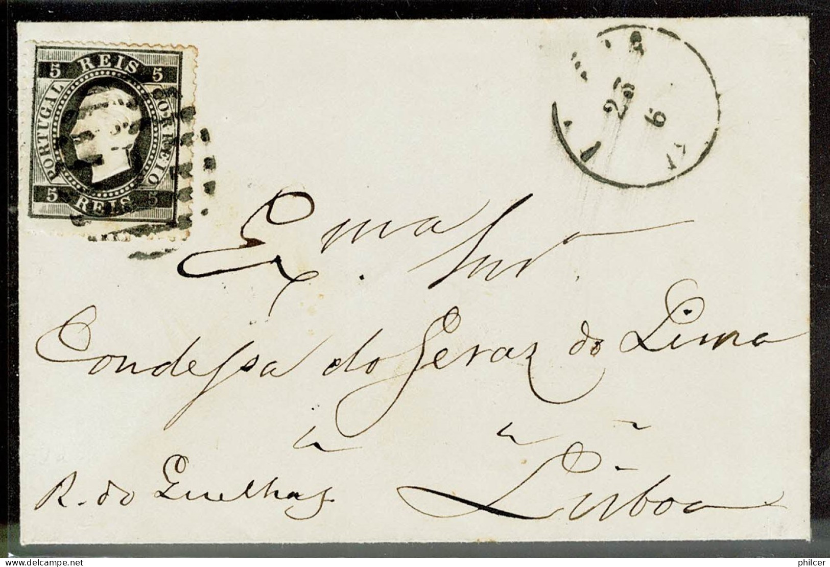 Portugal, 1870/6, # 36b Dent. 12 3/4, Tipo III For Lisboa - Covers & Documents