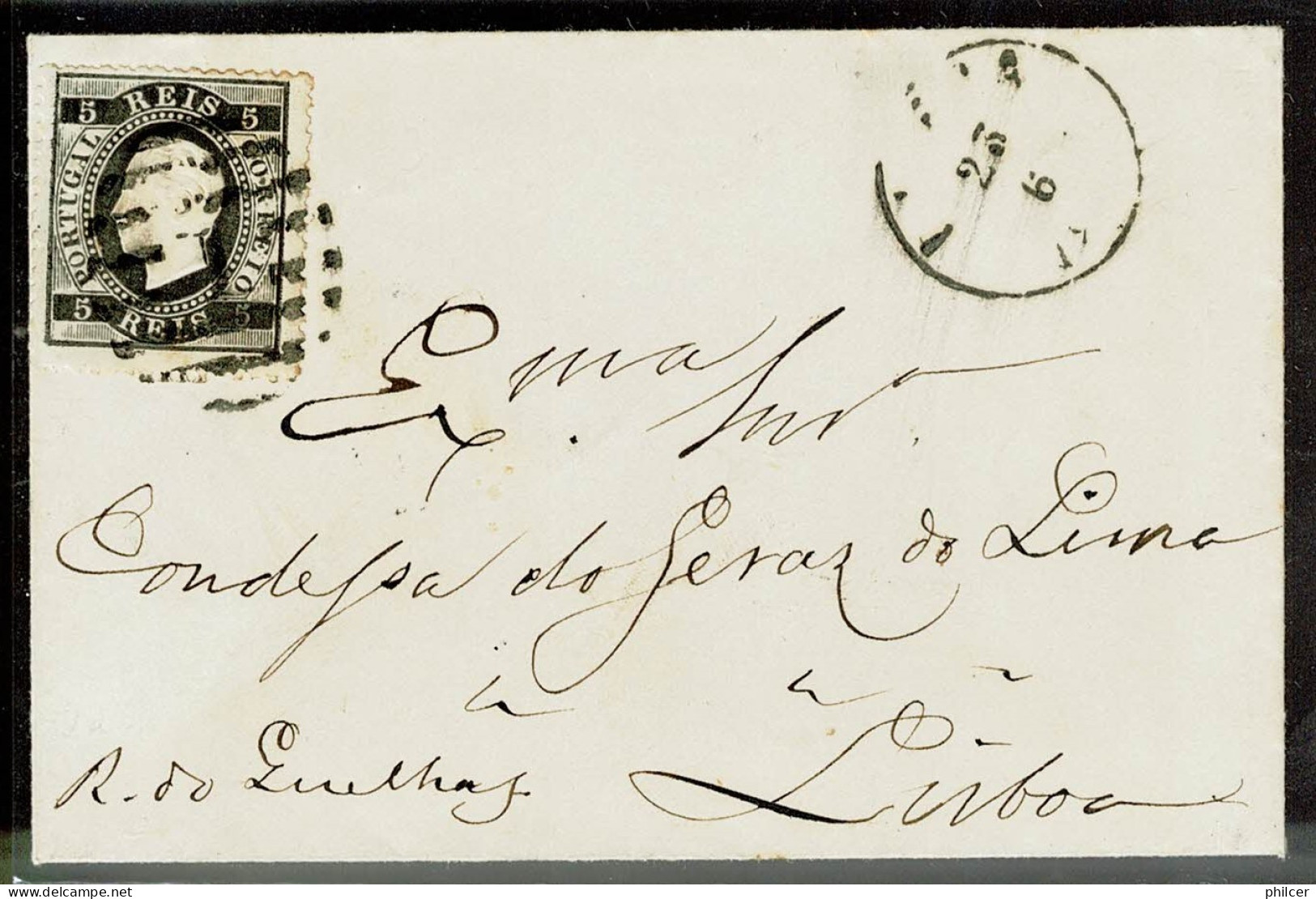 Portugal, 1870/6, # 36b Dent. 12 3/4, Tipo III For Lisboa - Cartas & Documentos