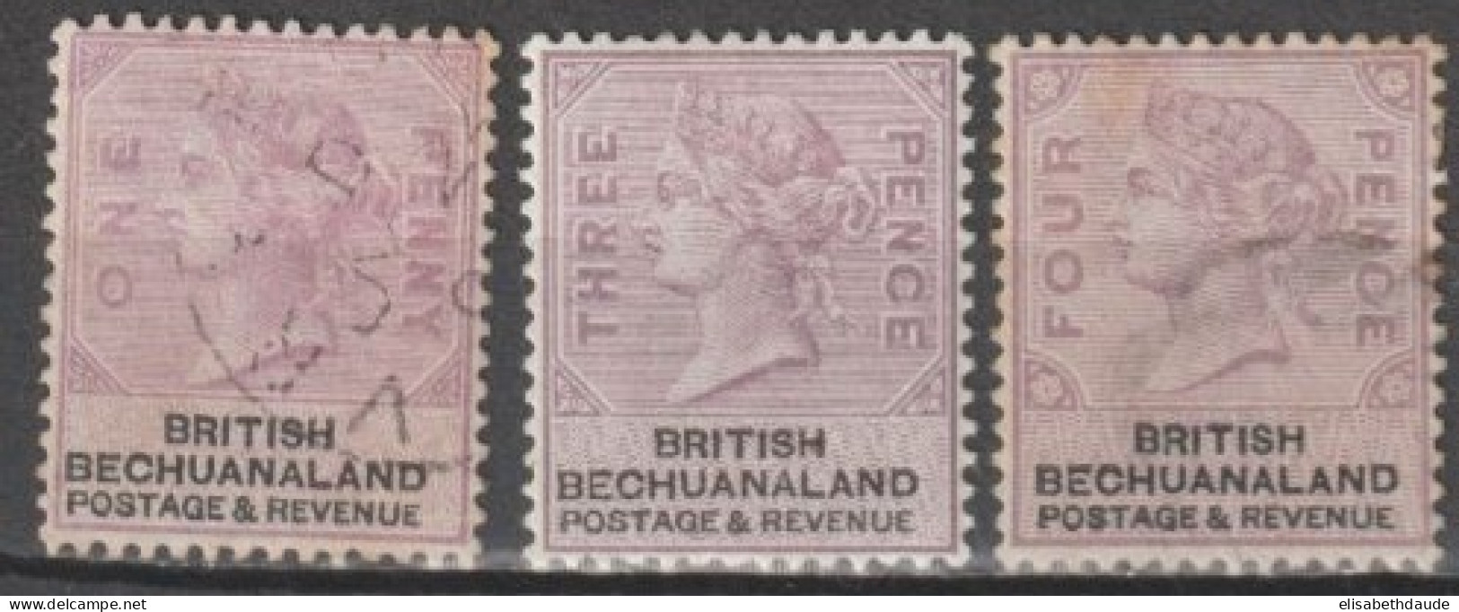 BECHUANALAND - 1887 - YVERT N° 13 * MLH +11+14 OBLITERES - COTE = 20.5 EUR. - - 1885-1964 Bechuanaland Protectorate