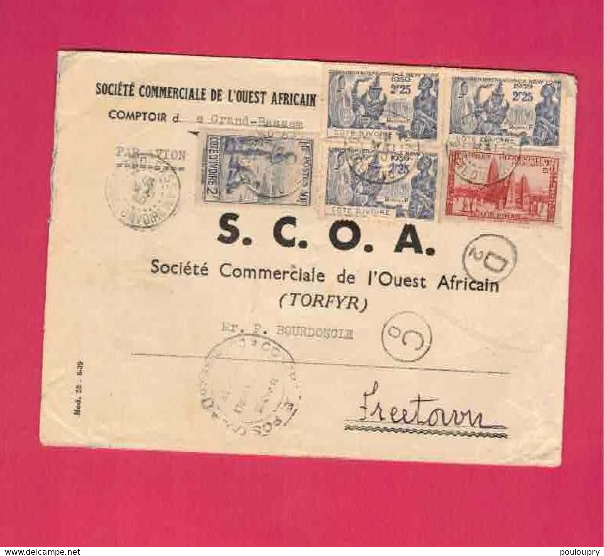 Lettre De 1940 Pour La Sierra Leone - YT N° 116, 128 Et 145 X 2 + 1 - Exposition Internationale De New-York - Covers & Documents