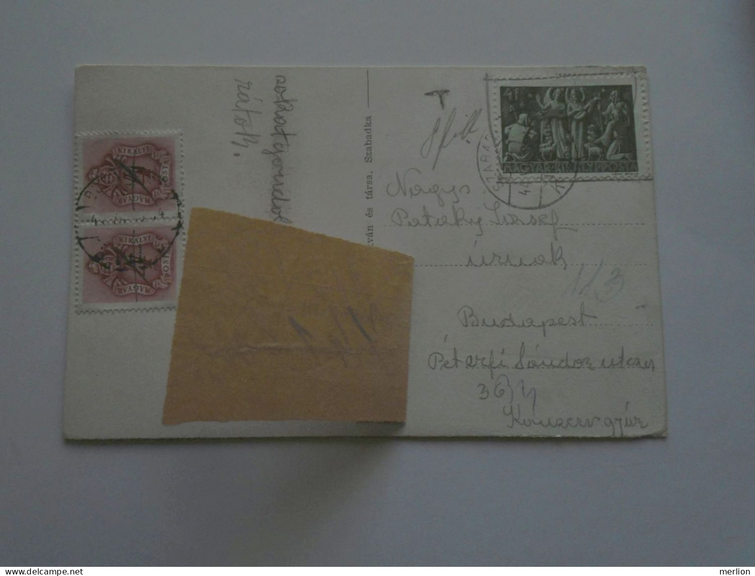 D200845  Hungary  Postage Due -  1944   Porto Stamp  4 Filler (x2)  SZABADKA  Subotica - Postage Due