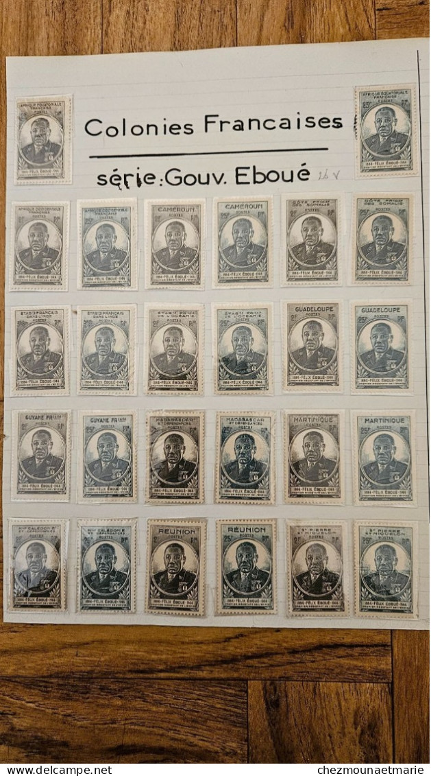 1945 SERIE 26 TIMBRES FELIX EBOUE - Neufs