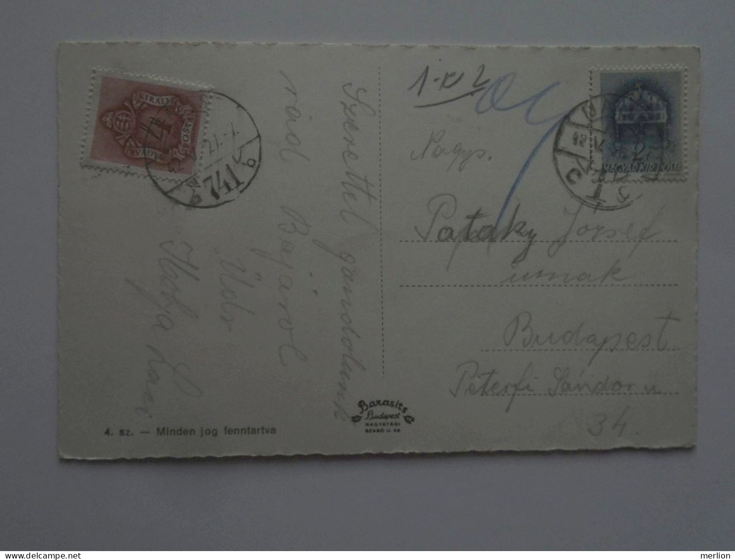 D200846  Hungary  Postage Due -  1942    Porto Stamp  4 Filler   BAJA - Strafport