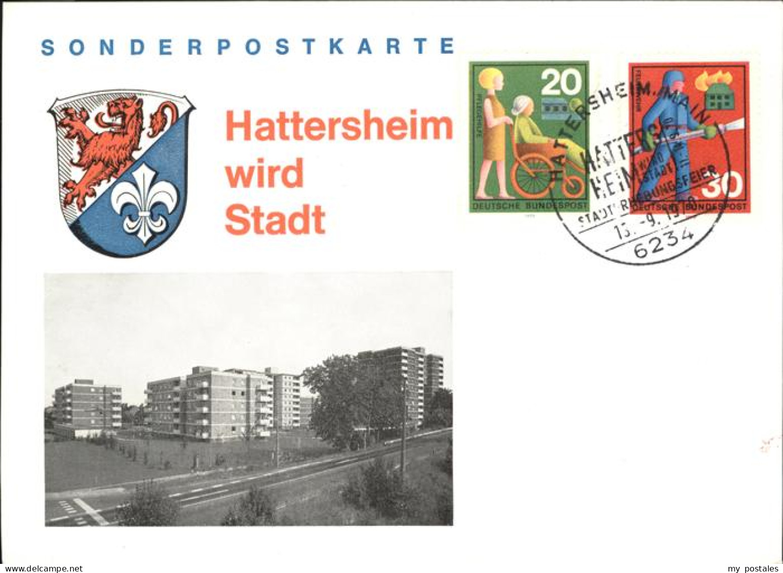 41265006 Hattersheim Main Sonderpostkarte Wappen Hattersheim Wird Stadt Hattersh - Hattersheim