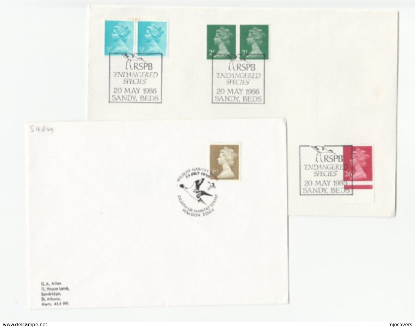BIRD CONSERVATION Event  COVERS Gb Stamps Cover 1986 -1998 Birds Environment Nature - Storchenvögel