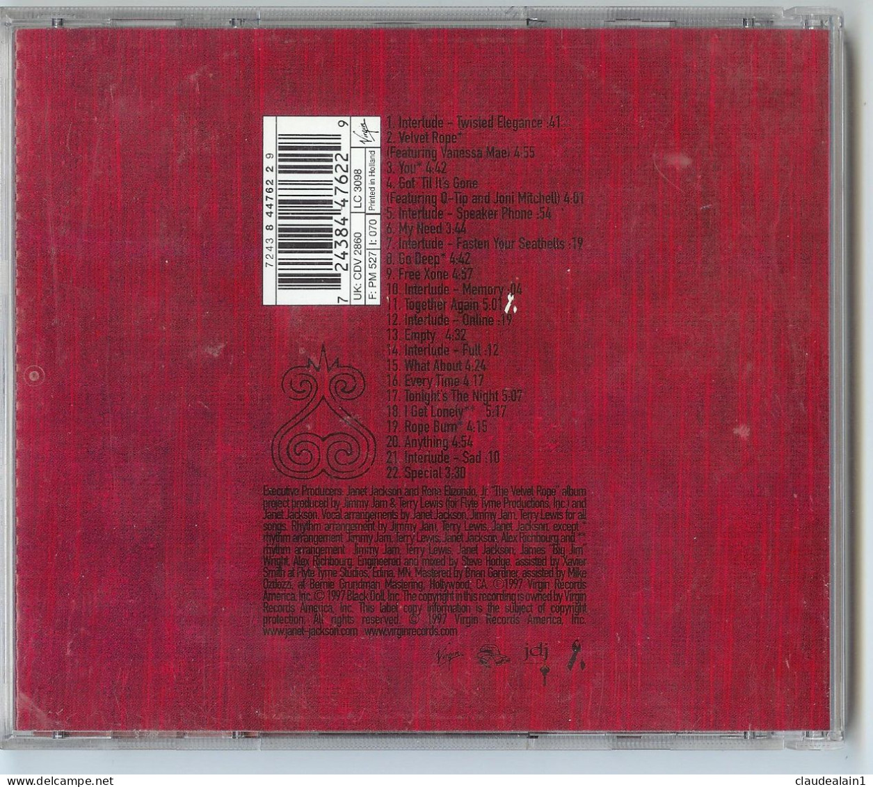 ALBUM CD JANET - THE VELVET ROPE (22 Titres) - Très Bon état - Altri - Inglese