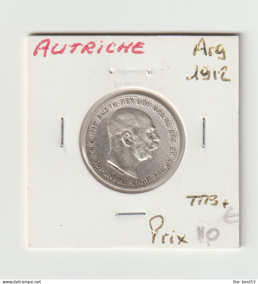 Autriche  -  1 Couronne Arg.  -  1912  -  TTB+ - Autriche