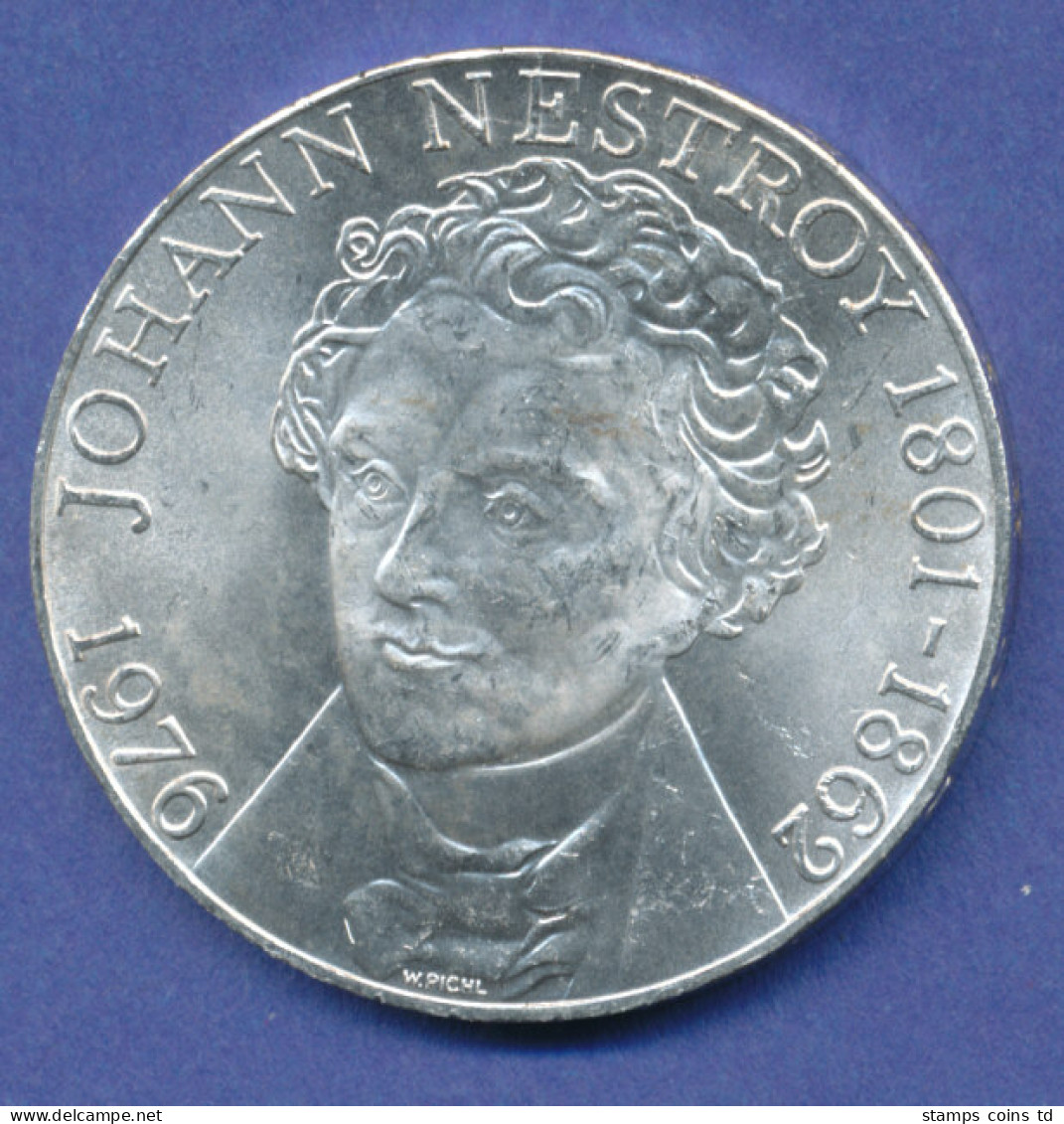 Österreich 100-Schilling Silber-Gedenkmünze 1976, Johann Nestroy - Autriche