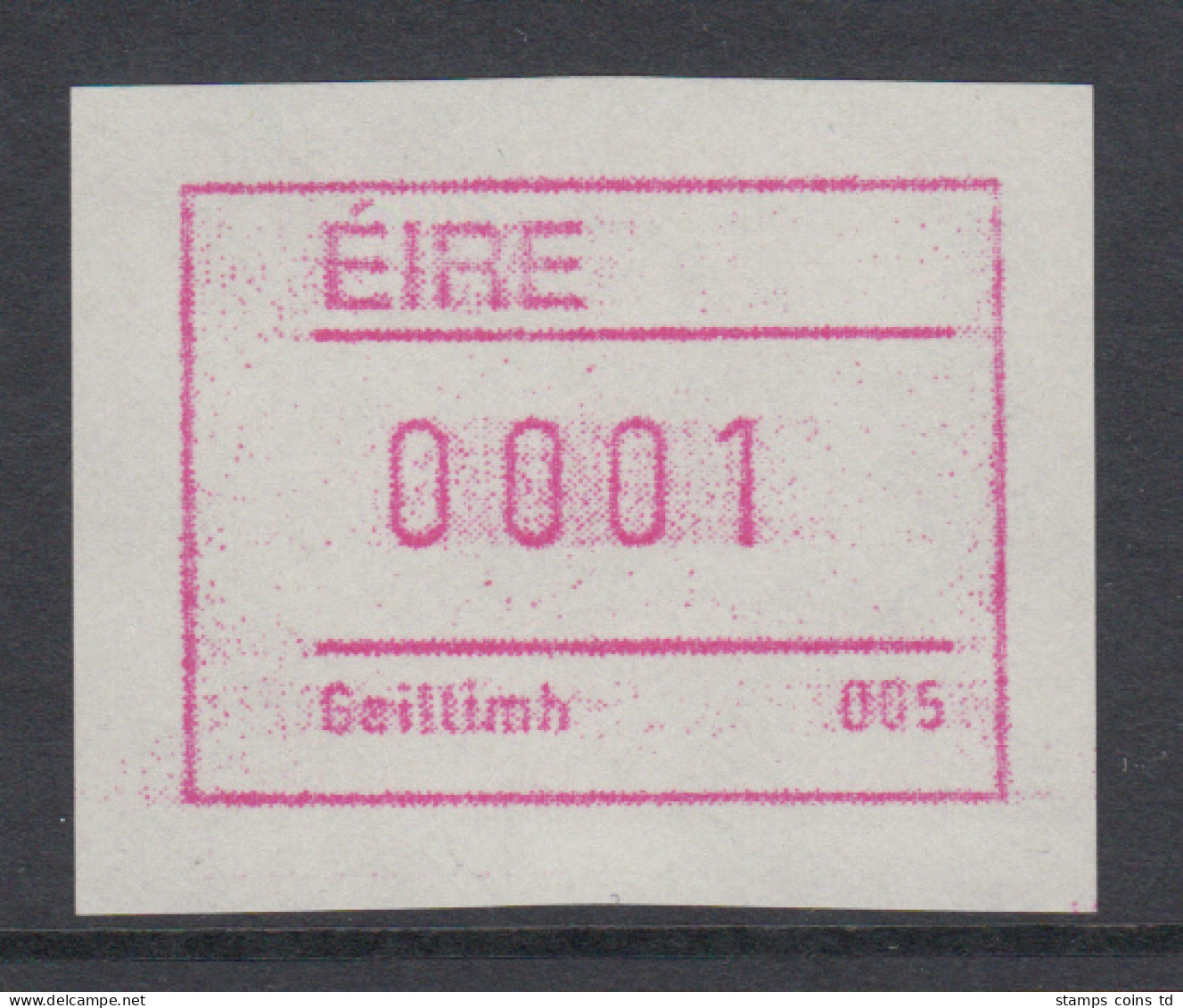 Irland Frama-ATM  2.Ausgabe 1992, Besonderheit Weisses Papier,  Mi.-Nr. 4 **  - Frankeervignetten (Frama)