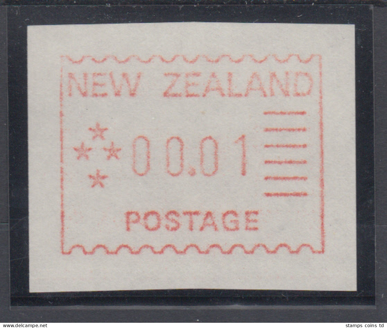 Neuseeland Frama-ATM 1. Ausgabe 1984, Einzelwert 00,01 , Mi.-Nr. 1 ** - Collections, Lots & Series