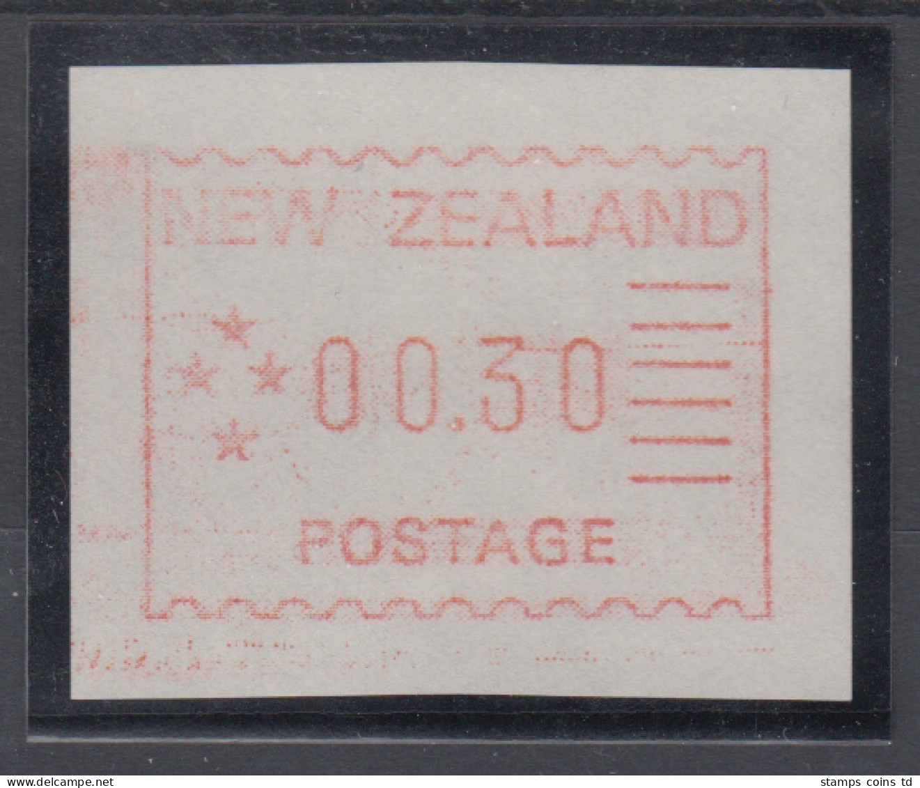 Neuseeland Frama-ATM 1. Ausgabe 1984, Porto-Wertstufe 00,30 Auf Z-Papier - Verzamelingen & Reeksen