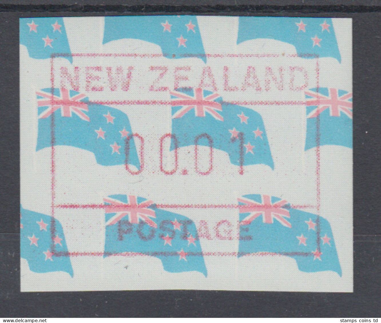 Neuseeland Frama-ATM 3. Ausgabe 1988 Landesflagge Kleinwert 00.01 **, Mi.-Nr. 3 - Lots & Serien