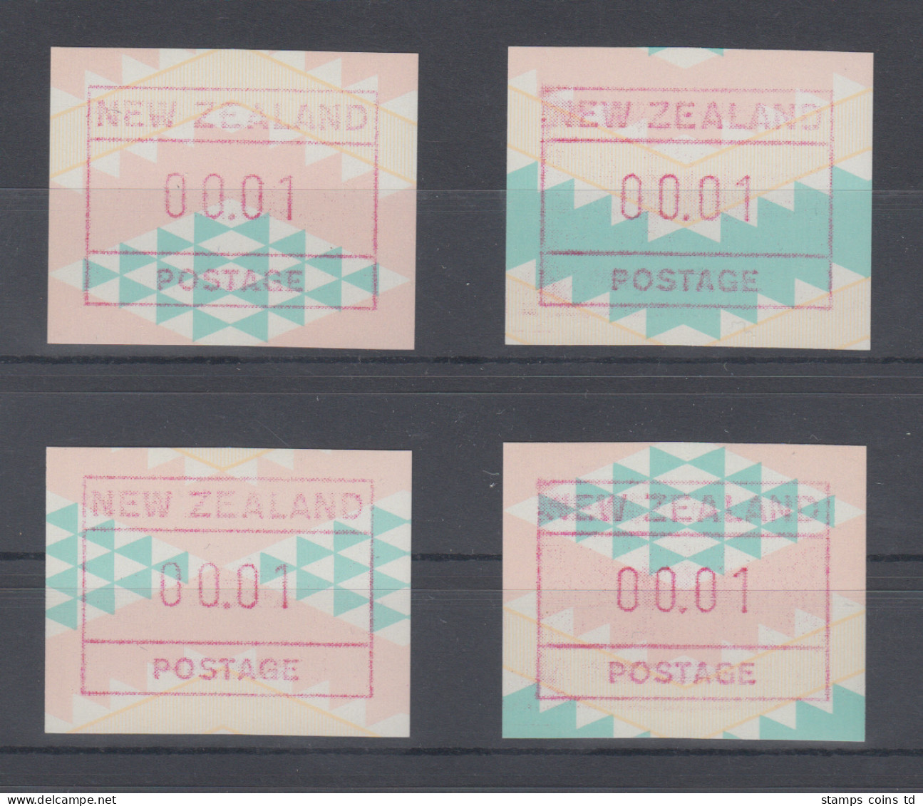 Neuseeland Frama-ATM Maori-Kunst 1992,  Mi-Nr 6  Serie 4 ATM Fortlaufende Muster - Collections, Lots & Series