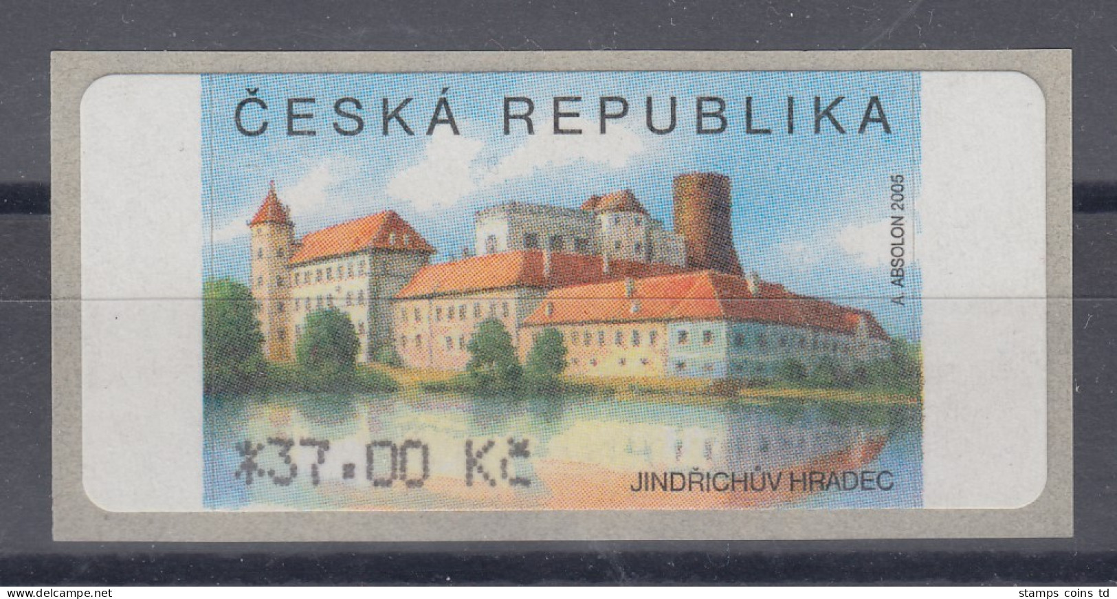 Tschechische Republik ATM 3.Ausgabe Jindrichuv Hradec Hoher Wert 37.00 Kc ** - Altri & Non Classificati