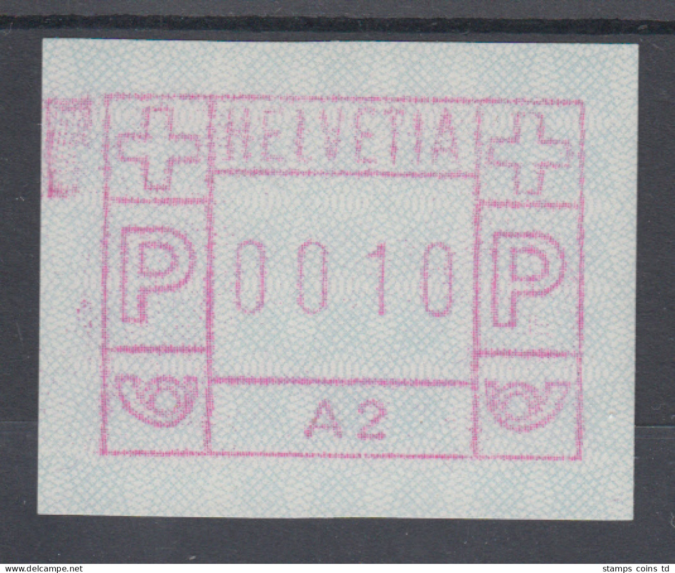 Schweiz 1976, FRAMA-ATM Aus Automat A2 , Wertstufe 0010 **  Mi-Nr. 1.2 FB-Fehler - Automatic Stamps