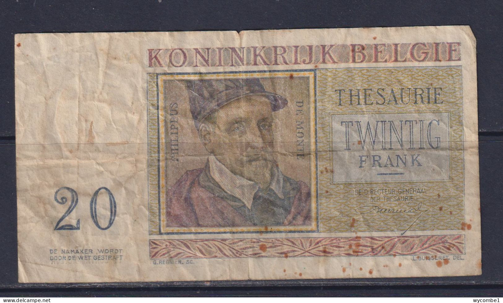 BELGIUM  - 1956 20 Francs Circulated Banknote - Other & Unclassified