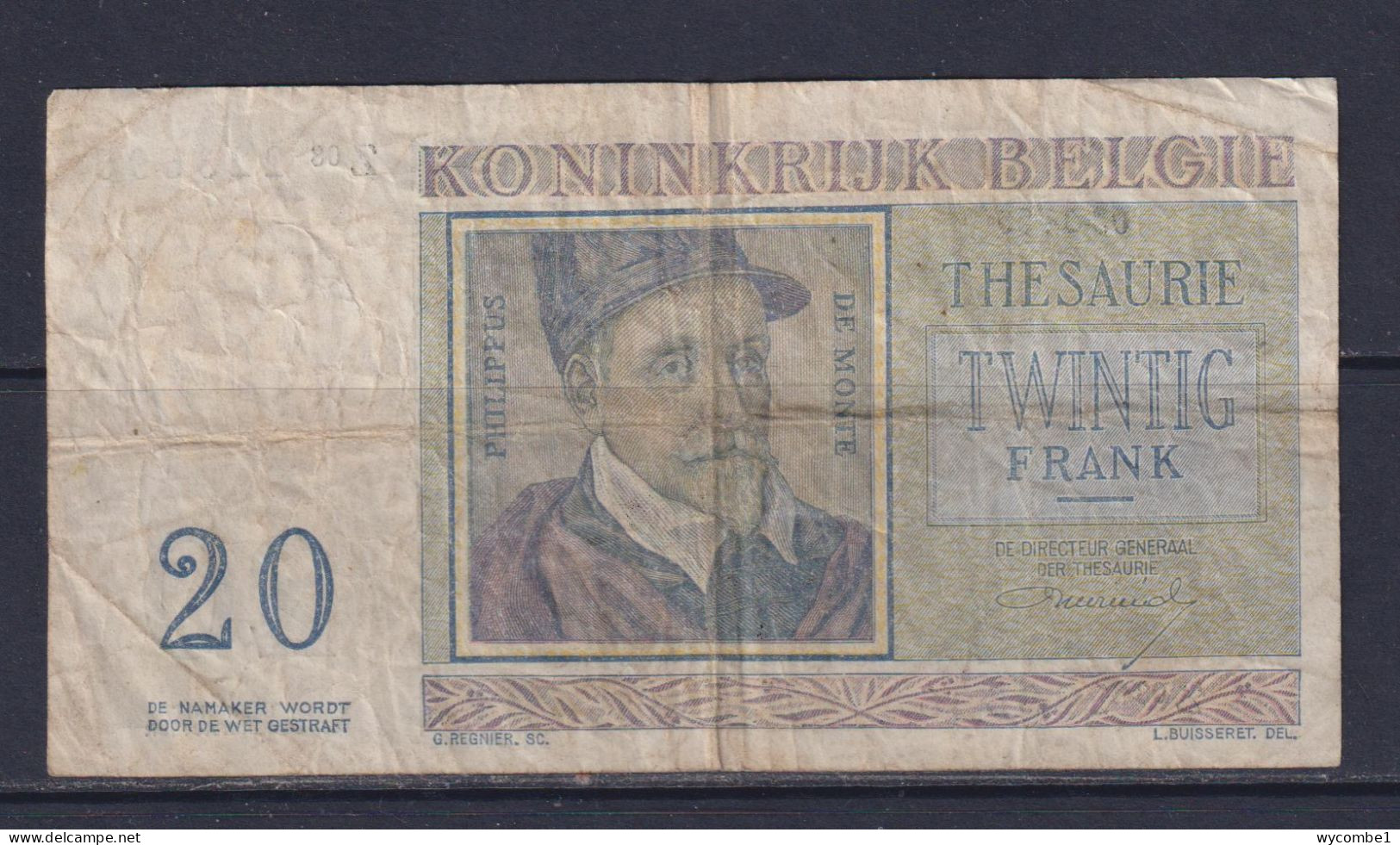 BELGIUM  - 1956 20 Francs Circulated Banknote - Other & Unclassified