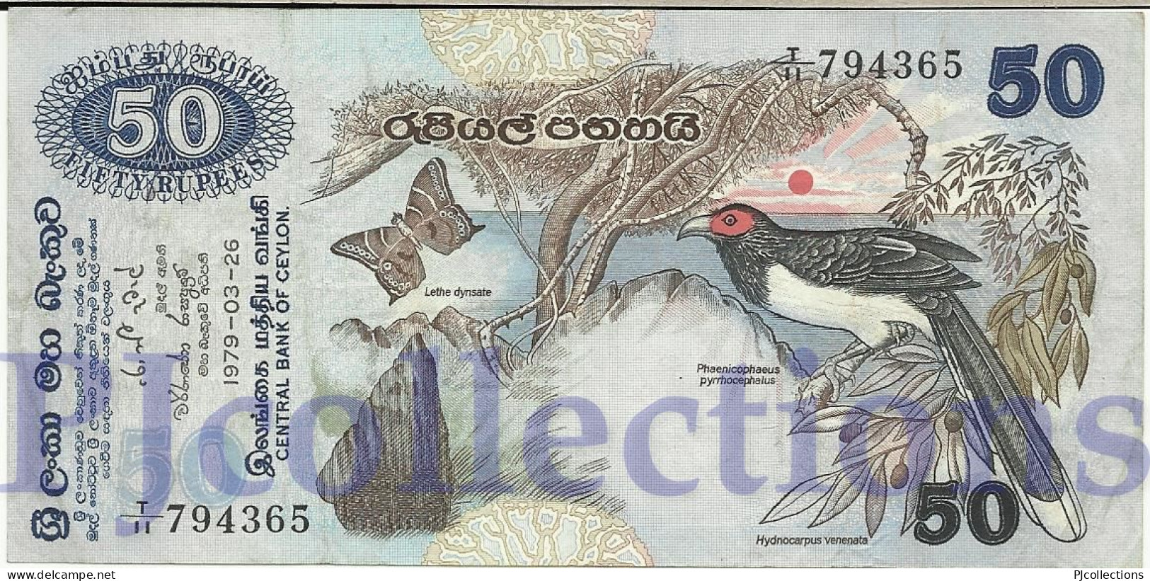 SRI LANKA 50 RUPEES 1979 PICK 87a XF - Sri Lanka