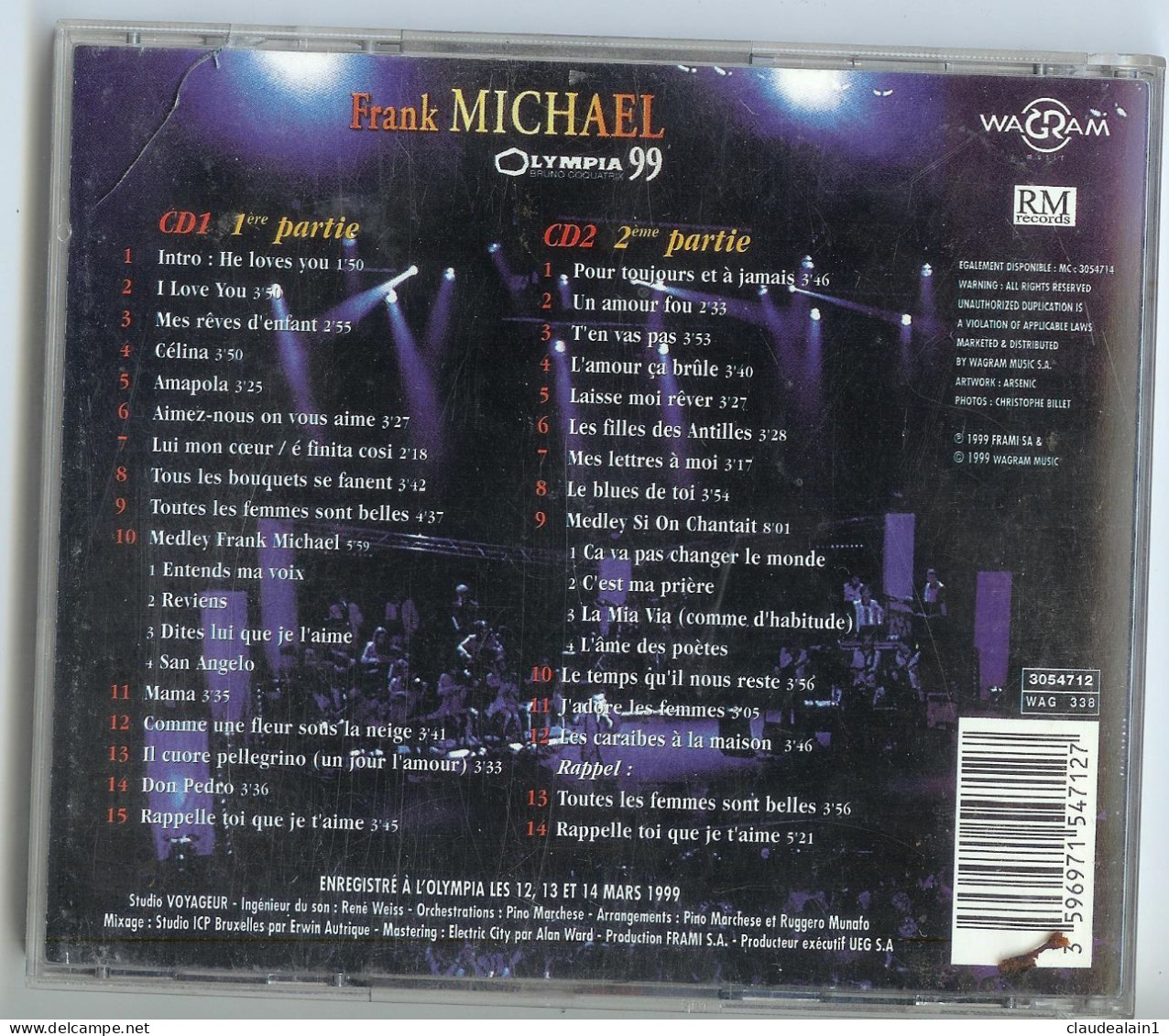 ALBUM CD FRANK MICHAEL - OLYMPIA 99 ( 2 CD & 29 Titres) - Très Bon état - Other - French Music