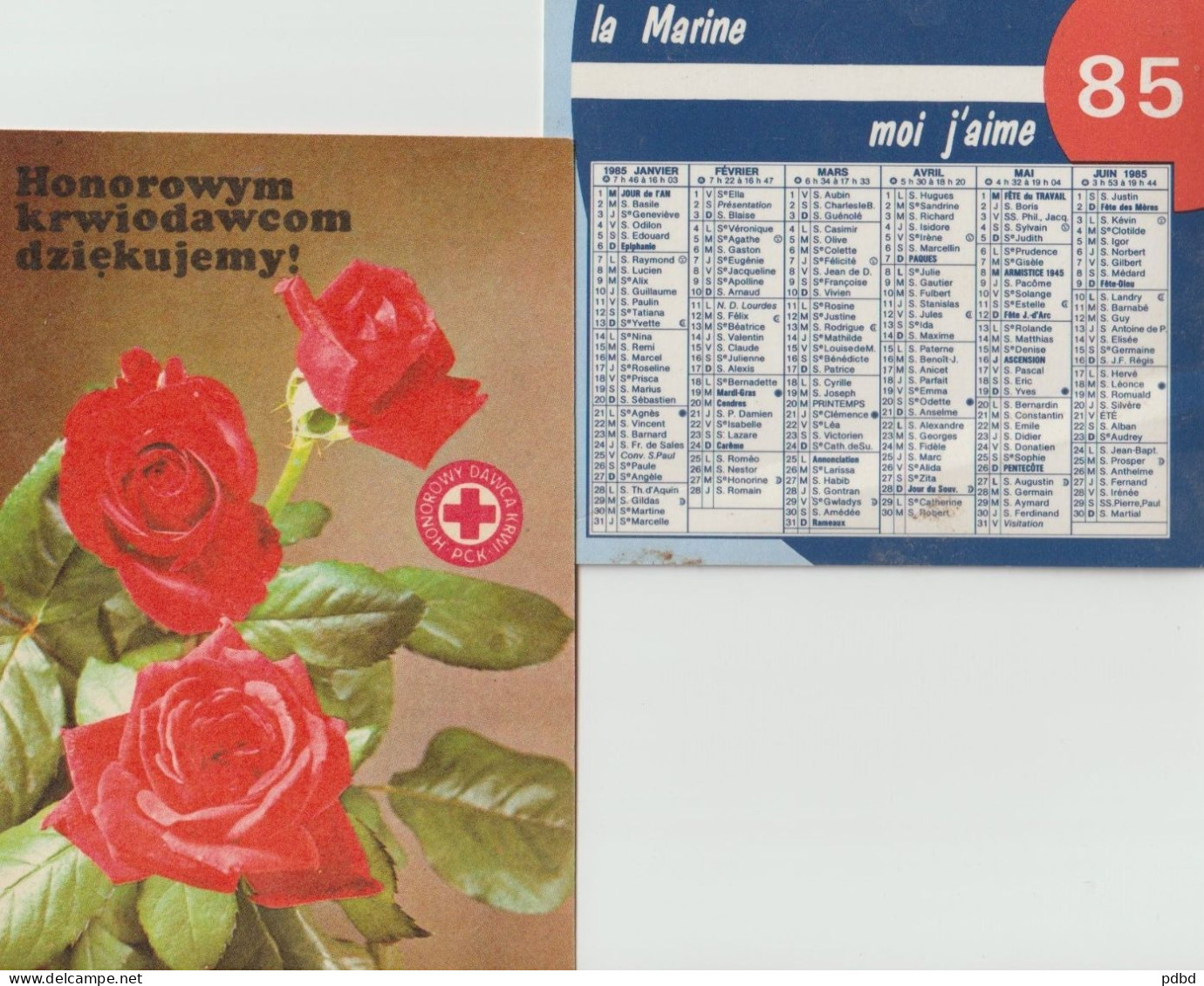 Calendriers . ( X4 ) . La Marine 85 . Philatélie 85, 86 . Croix-Rouge 80 . Petits Formats . - Petit Format : 1981-90