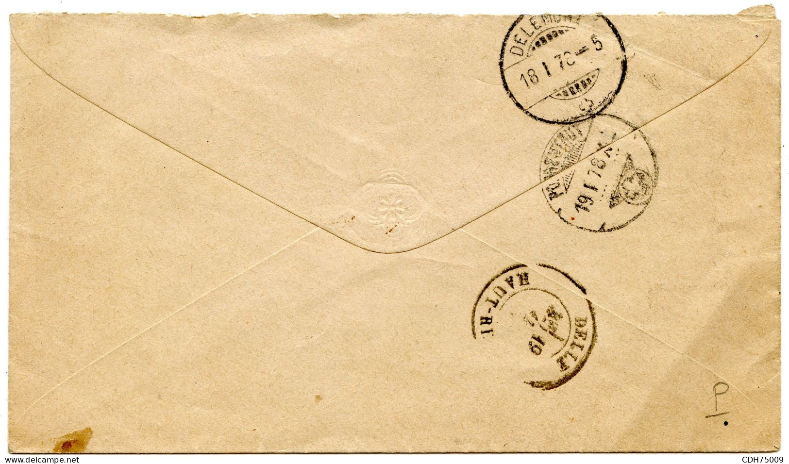 SUISSE - SBK 30+38 5C+10C SUR ENTIER 5C DE COURRENDLIN POUR DELLE - TARIF FRONTALIER, 1878 - Briefe U. Dokumente