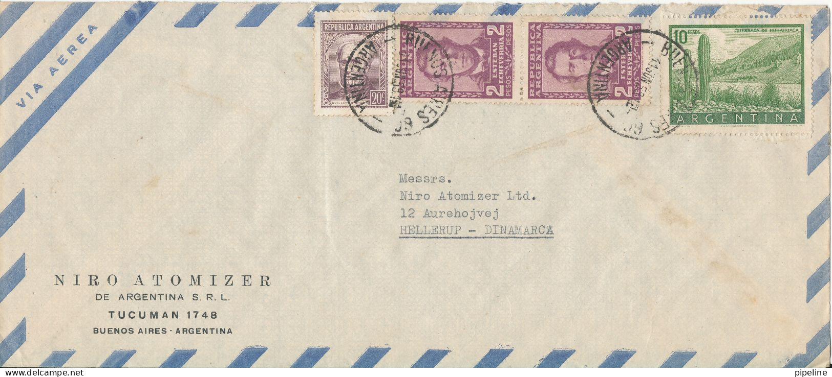 Argentina Air Mail Cover Sent To Denmark 11-6-1959 ?? - Airmail