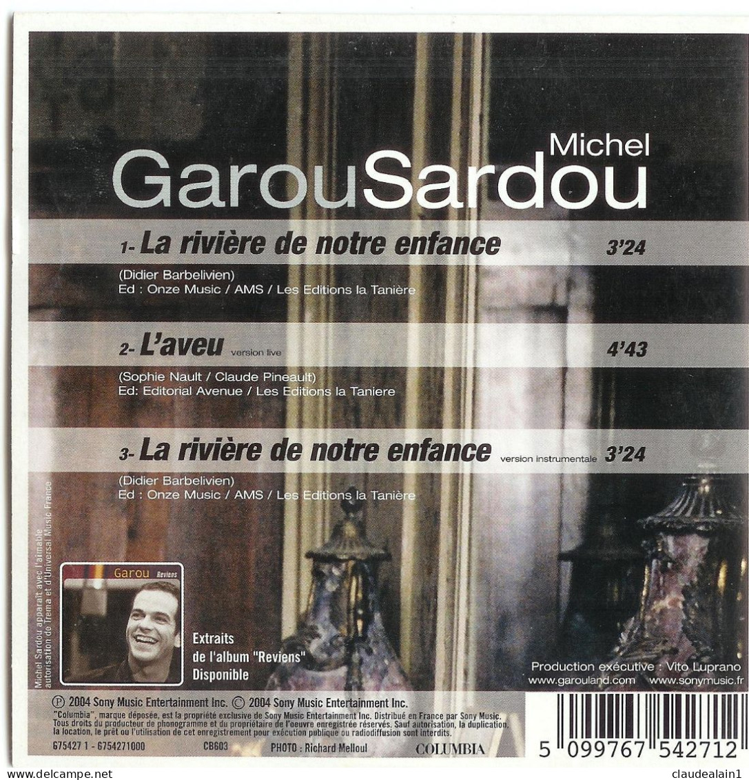 CD GARROU &MICHEL SARDOU - La Rivière De Notre Enfance (3 Chansons) - Très Bon état - Other - French Music