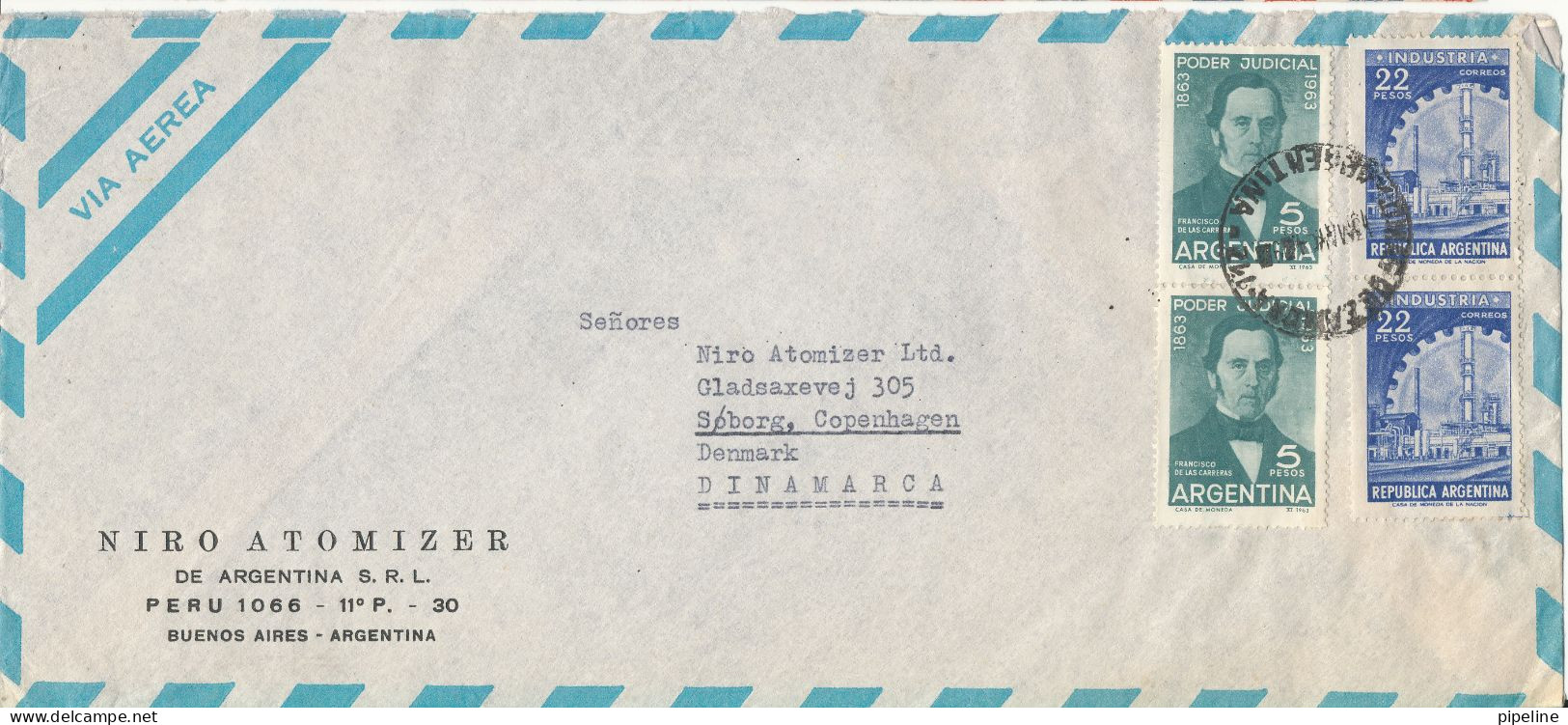 Argentina Air Mail Cover Sent To Denmark 13-5-1964 ?? - Airmail