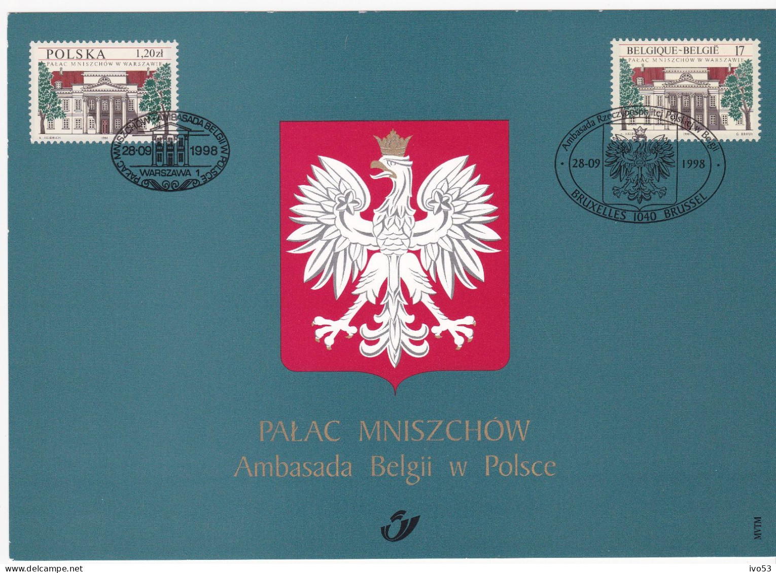 1998  Nr 2782HK.Herdenkingskaart Mniszech .OBP 8,5 - Cartoline Commemorative - Emissioni Congiunte [HK]